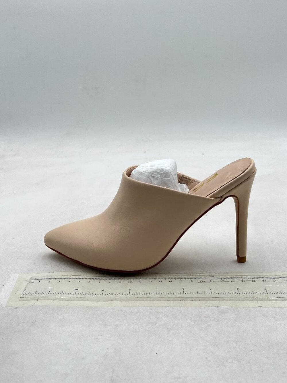 FSJ Nude Slip On Closed Pointed Toe Slide Sandals Stiletto High Heels Mules